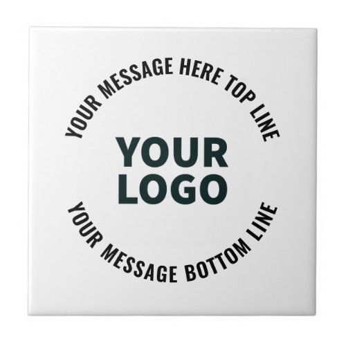 Your Logo Design or Image  Bold Editable Text Ceramic Tile