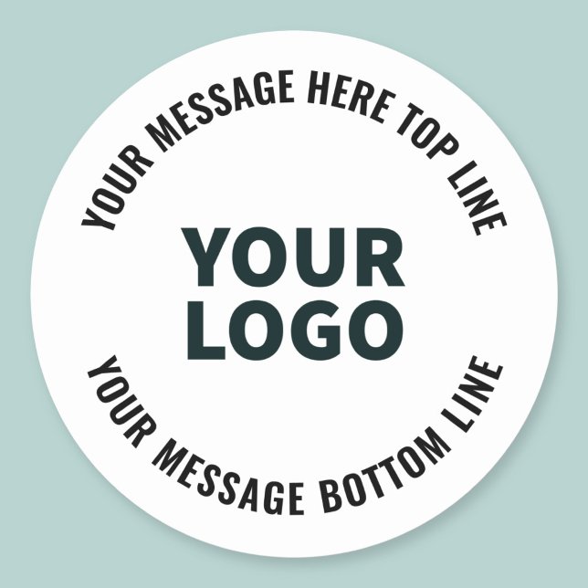 Your Logo Design or Image | Bold Editable Text Classic Round Sticker (Creator Uploaded)
