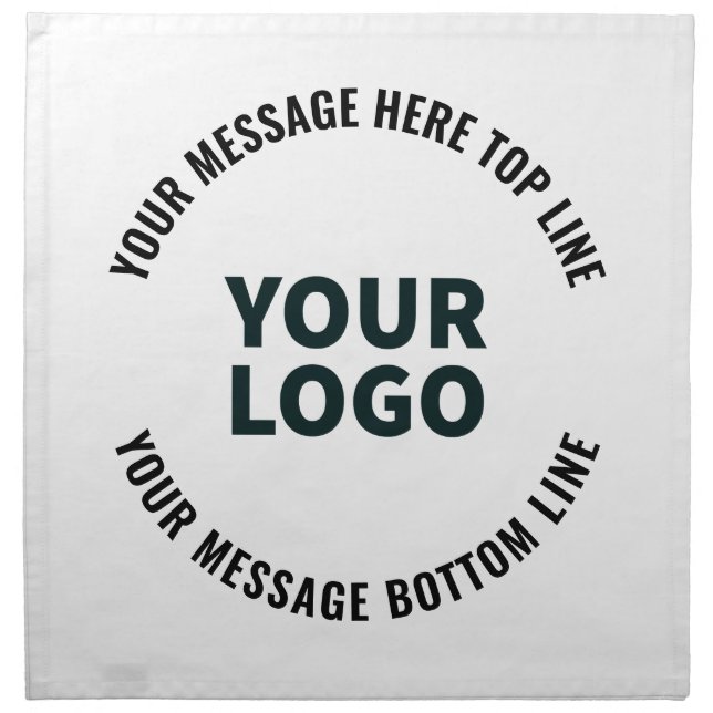 Your Logo Design or Image | Bold Editable Text Cloth Napkin (Front)