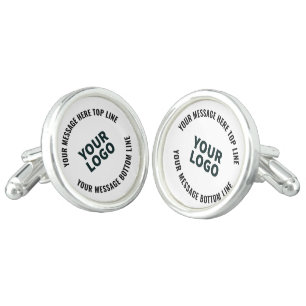 Your Logo Design or Image Bold Editable Text Cufflinks
