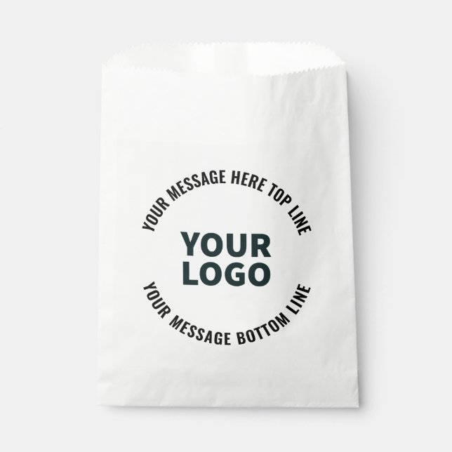Your Logo Design or Image | Bold Editable Text Favor Bag (Front)
