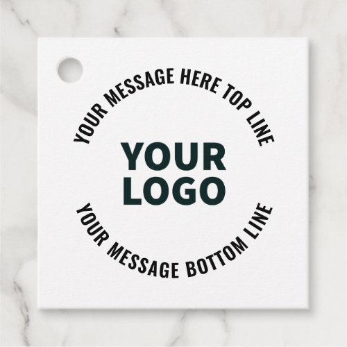 Your Logo Design or Image  Bold Editable Text Favor Tags