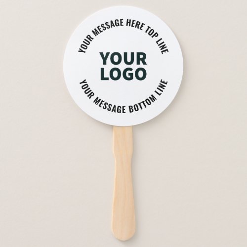 Your Logo Design or Image  Bold Editable Text Hand Fan