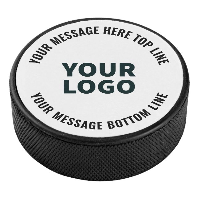 Your Logo Design or Image | Bold Editable Text Hockey Puck (3/4)