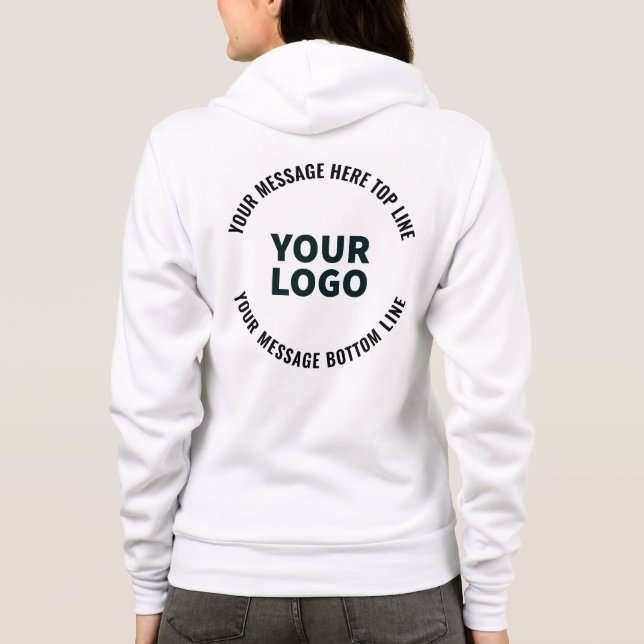 Your Logo Design or Image | Bold Editable Text Hoodie (Back)