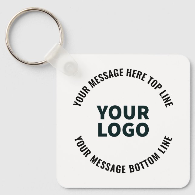 Your Logo Design or Image | Bold Editable Text Keychain (Front)