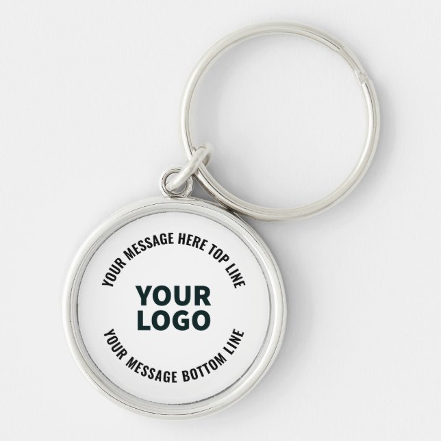 Your Logo Design or Image | Bold Editable Text Keychain (Front)