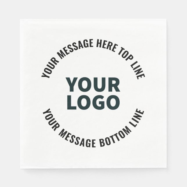 Your Logo Design or Image | Bold Editable Text Napkins (Front)