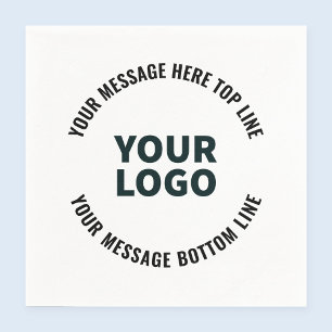 Your Logo Design or Image Bold Editable Text Napkins