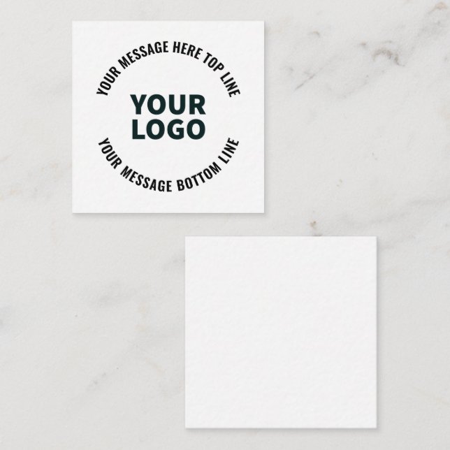 Your Logo Design or Image | Bold Editable Text Note Card (Front/Back)
