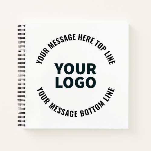Your Logo Design or Image  Bold Editable Text Notebook