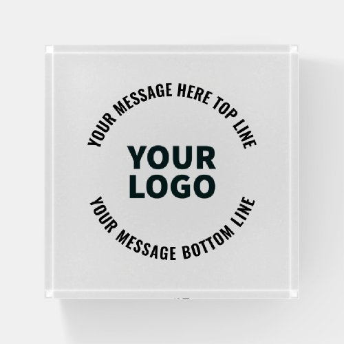 Your Logo Design or Image  Bold Editable Text Paperweight