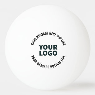 Your Logo Design or Image   Bold Editable Text Ping Pong Ball