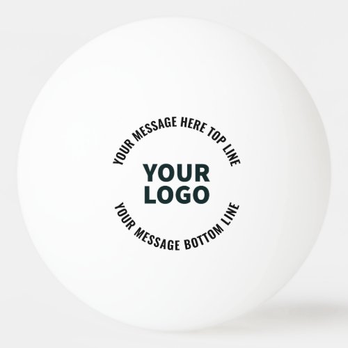 Your Logo Design or Image  Bold Editable Text Ping Pong Ball