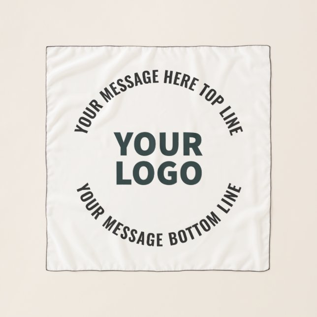 Your Logo Design or Image | Bold Editable Text Scarf (Front)