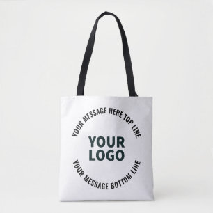 Your Logo Design or Image Bold Editable Text Tote Bag