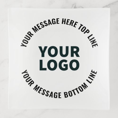 Your Logo Design or Image  Bold Editable Text Trinket Tray