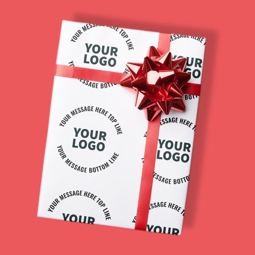 Your Logo Design or Image  Bold Editable Text Wrapping Paper