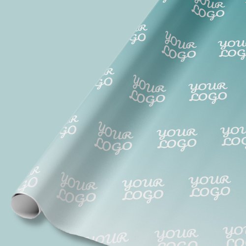 Your Logo Diagonally Tiled  Editable Color Ombre Wrapping Paper