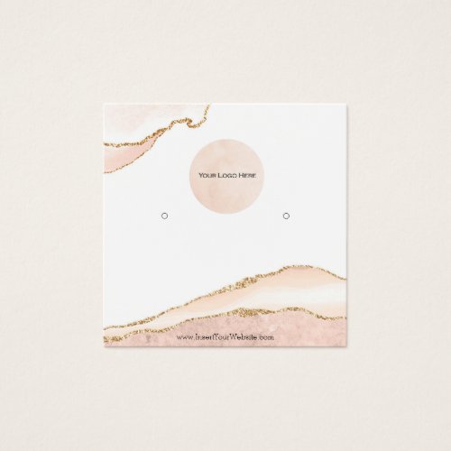 Your Logo Earring Blush  Gold Display Card