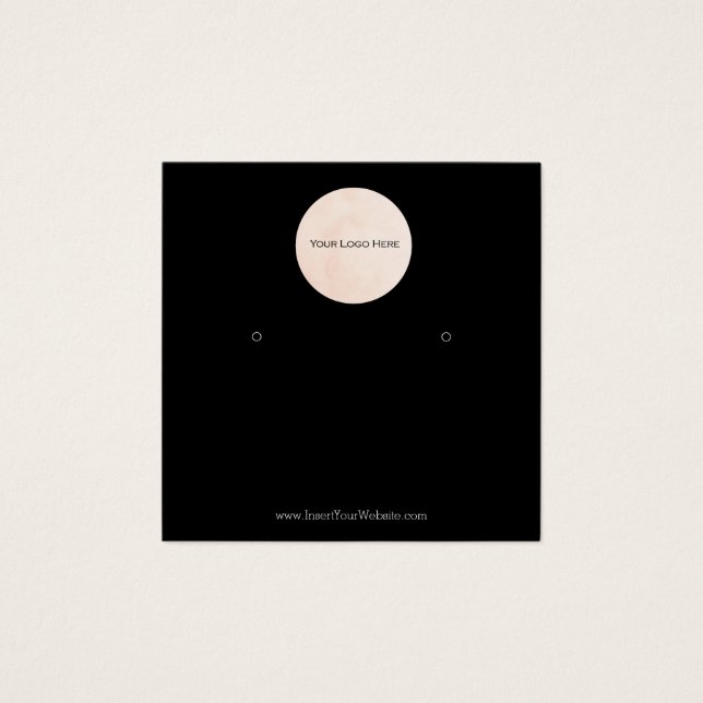 Your Logo Earring Display Card Black (Front)