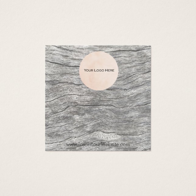 Your Logo Earring Display Card Faded Timber (Front)