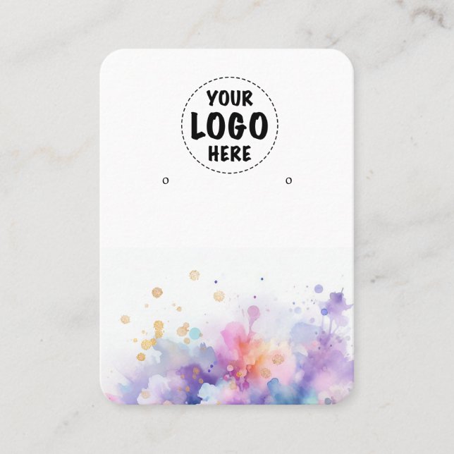 Your Logo Earring Display Card Large Vertical (Front)