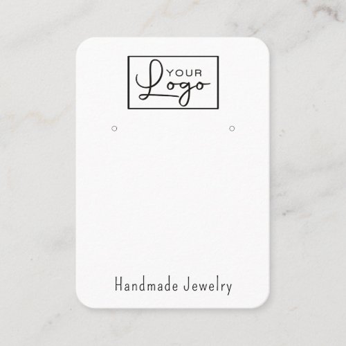 Your Logo Earring Display Large with Social Media Business Card