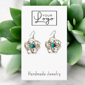 Your Logo Earring Display Social Media QR Code Bus Business Card