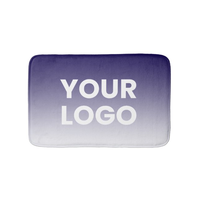 Your Logo & Editable Background Color Gradient  Bath Mat (Front)