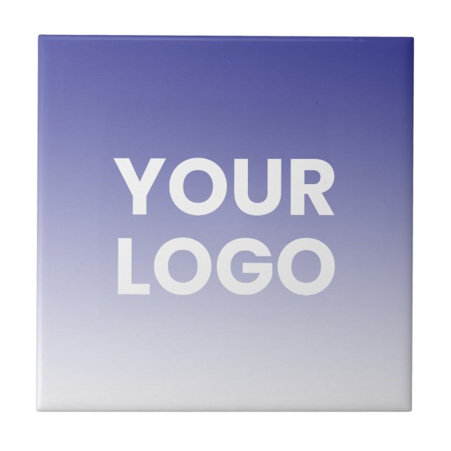 Your Logo & Editable Background Color Gradient  Ceramic Tile (Front)