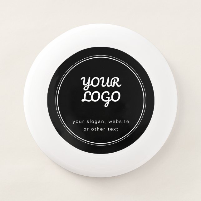 Your Logo Editable Black & White Design Wham-O Frisbee (Front)