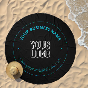 Your Logo   Editable Business Name & Website Beach Towel