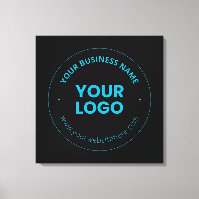 Your Logo | Editable Business Name & Website Canvas Print (Front)