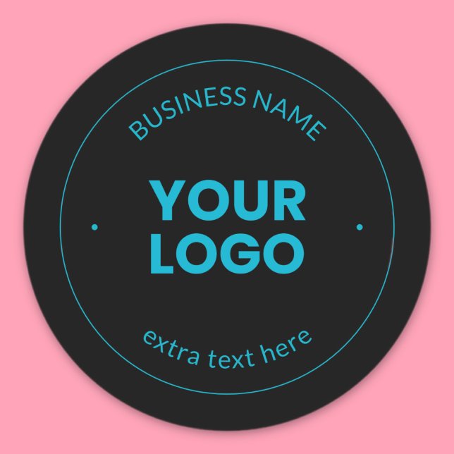 Your Logo | Editable Business Name & Website Classic Round Sticker (Creator Uploaded)