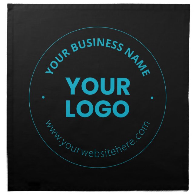 Your Logo | Editable Business Name & Website Cloth Napkin (Front)