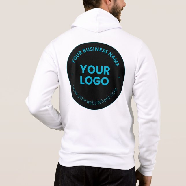 Your Logo | Editable Business Name & Website Hoodie (Back)