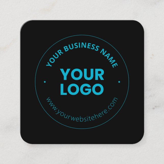 Your Logo | Editable Business Name & Website Square Business Card (Front)