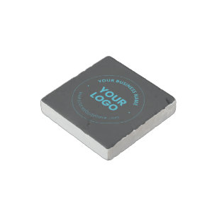 Your Logo Editable Business Name & Website Stone Magnet