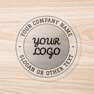 Your Logo & Editable Circular Text Grey Ombre Classic Round Sticker