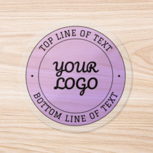 Your Logo & Editable Circular Text Purple Ombre Classic Round Sticker