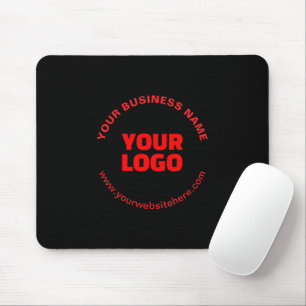 Your Logo & Editable Circular Text, Red or DIY Mouse Pad