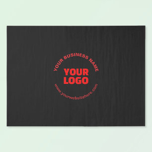 Your Logo & Editable Circular Text, Red or DIY Tissue Paper