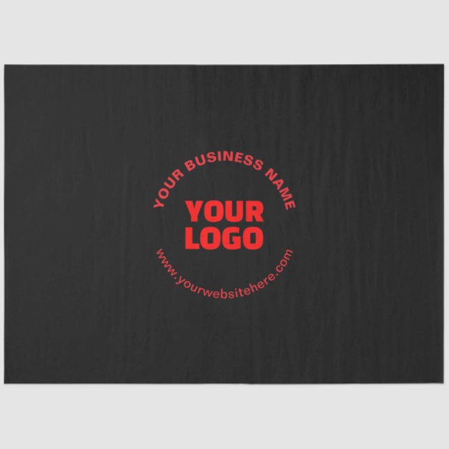 Your Logo & Editable Circular Text, Red or DIY Tissue Paper (Front)