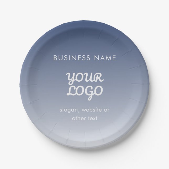 Your Logo Editable Gradient Color Paper Plates (Front)