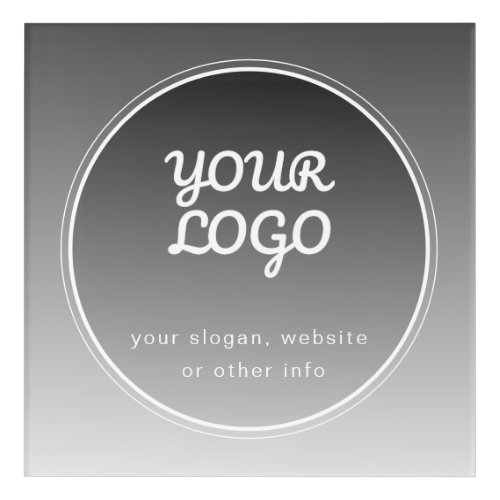 Your Logo  Editable Text  Dark Grey Gradient  Acrylic Print