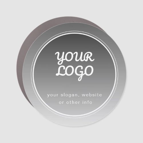 Your Logo  Editable Text  Dark Grey Gradient  Car Magnet