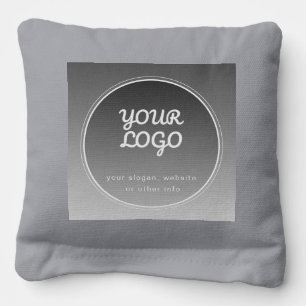 Your Logo & Editable Text Dark Grey Gradient Cornhole Bags