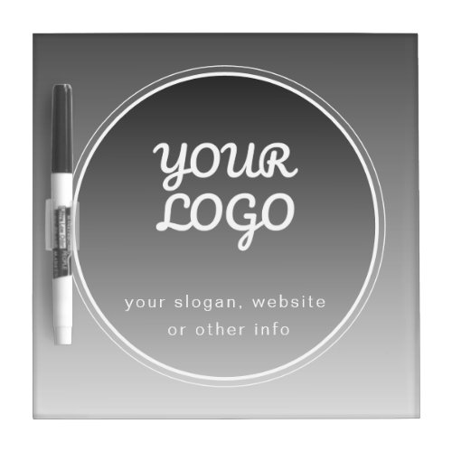 Your Logo  Editable Text  Dark Grey Gradient  Dry Erase Board