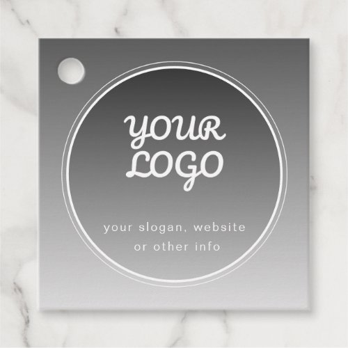 Your Logo  Editable Text  Dark Grey Gradient  Favor Tags